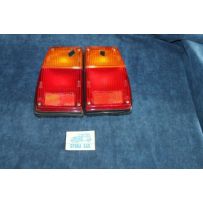 128 COUPE' S  PAIR REAR LIGHTS (PLASTIC SCREW) BLACK EDGE   STARS
