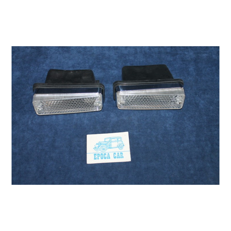124 SPORT COUPE'  PAIR CLEAR FRONT LIGHTS WITH CAPS   STARS