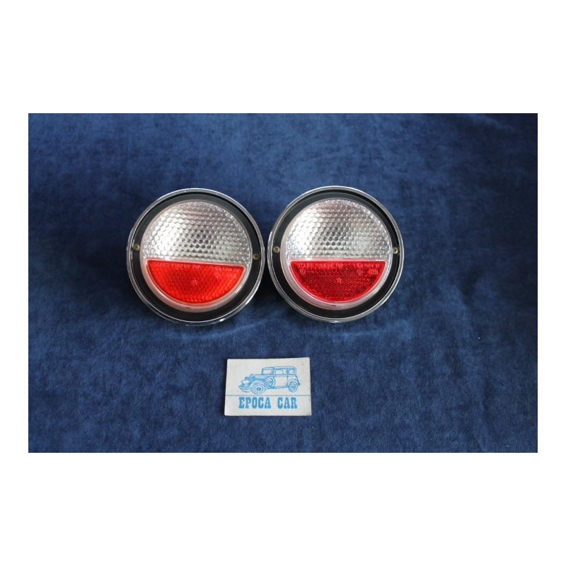 128 RALLY  PAIR WHITE  RED REAR LIGHTS   STARS