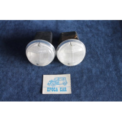 124 COUPE' 1°S  PAIR FRONT LIGHTS WITH CAPS   ARIC