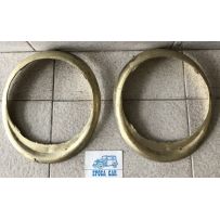 HEADLAMP RINGS DAINA E CISITALIA MODELS  IN BRASS TO ADAPT  NOT CHROME PAIR 