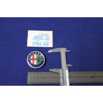 PLASTIC BADGE 52 DIAMETER ( WHITE WORDS)