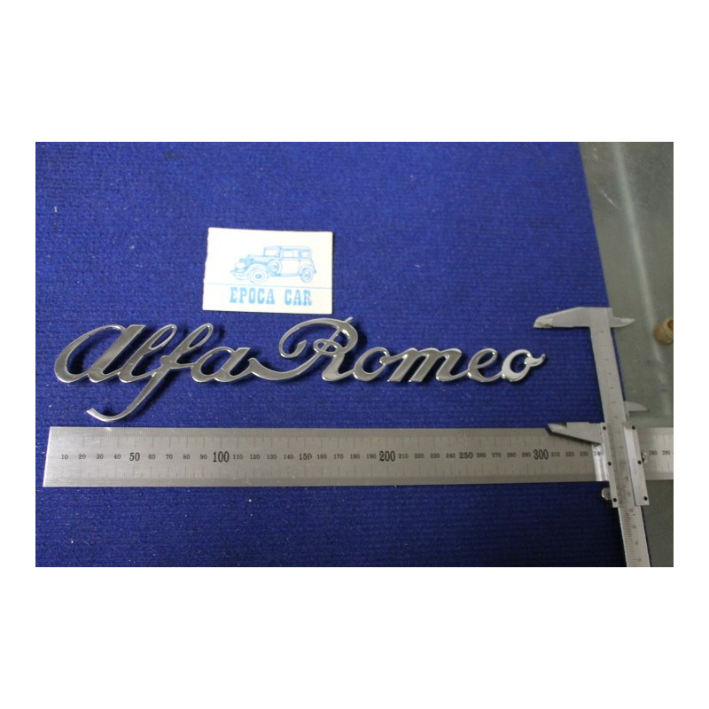 SCRITTA "ALFA ROMEO"  305 MM  IN CORSIVO  METALLO CROMATO