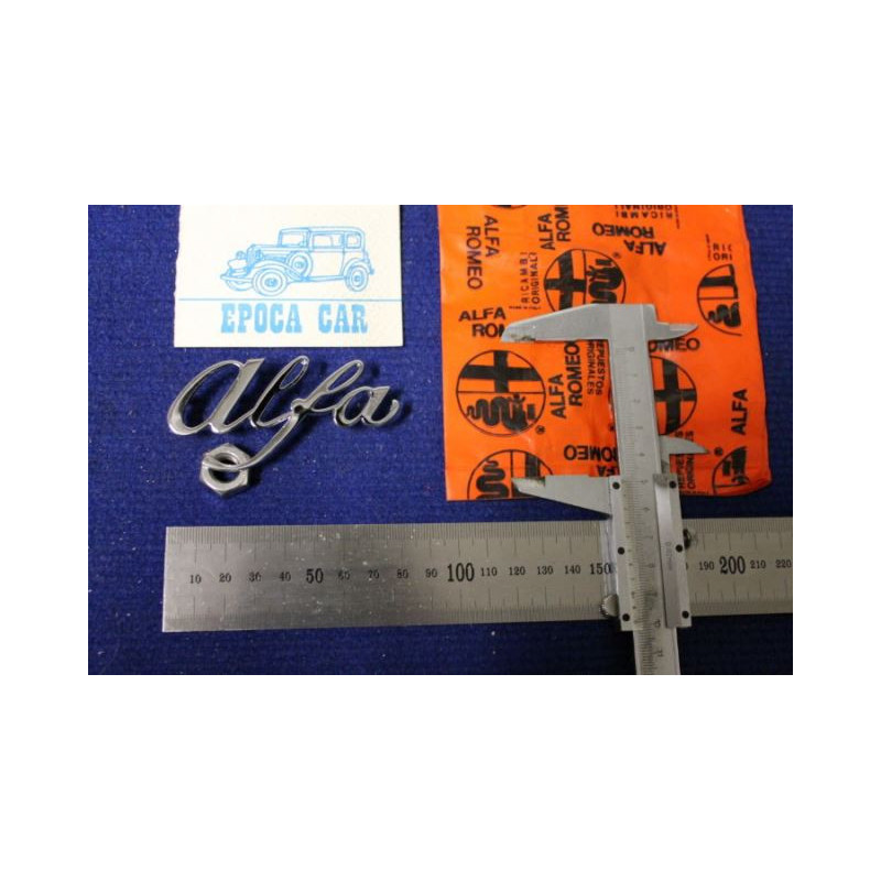EMBLEM " ALFA "    THIN THICKNESS   METAL CHROME