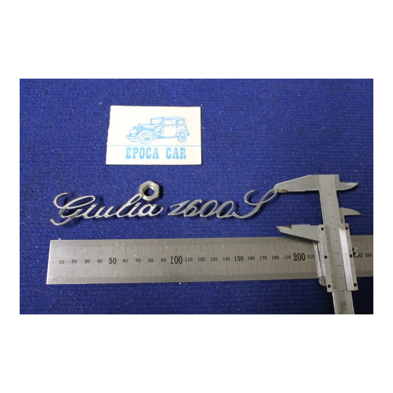 EMBLEMS "GIULIA" "1600 S" (TWO PIECES-TO SELL TOGETHER)  METAL CHROME