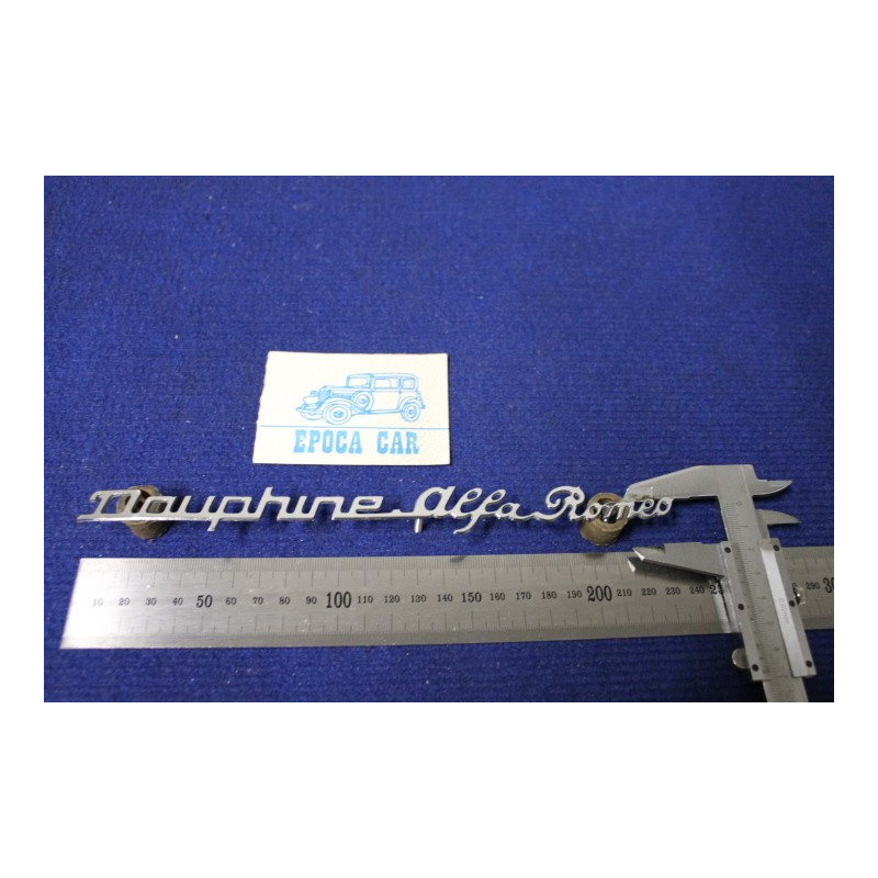 SCRITTA "DAUPHINE ALFA ROMEO"  METALLO CROMATO