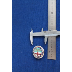 BADGE "ALFA ROMEO MILANO" COULORED METAL FOR GIULIETTA, 1900, 2000 2600 TOURING  UNTILL 1960