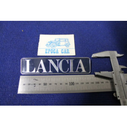 EMBLEM "LANCIA"  (SILVER WRITING)  METAL CHROME