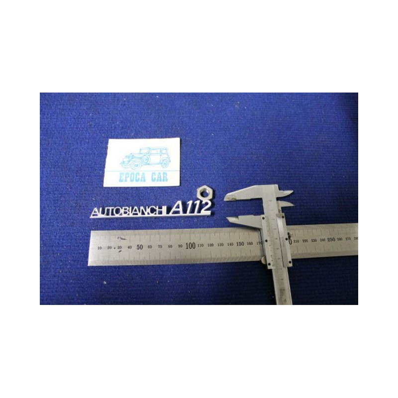 EMBLEM "AUTOBIANCHI A 112" (SMALL TYPE)  METAL CHROME
