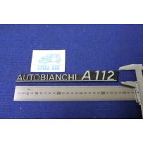 SCRITTA "AUTOBIANCHI A 112" SCRITTA ARGENTO   PLASTICA