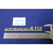 SCRITTA "AUTOBIANCHI A 112" SCRITTA BIANCA   PLASTICA