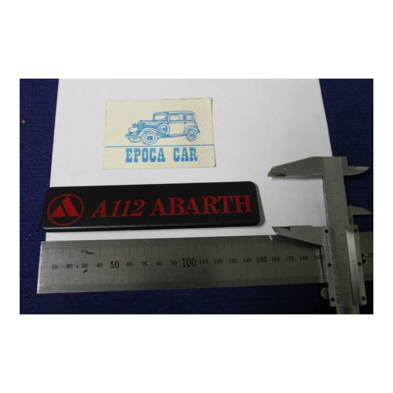 EMBLEM "A112 ABARTH" RED WRITING  PLASTIC