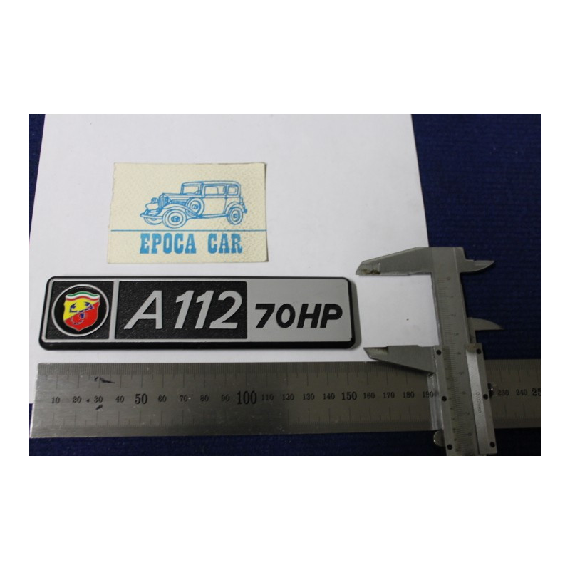 EMBLEM "ABARTH A112 70HP"  PLASTIC