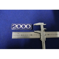 SCRITTA "2000" METALLO CROMATO  SFONDO BLU