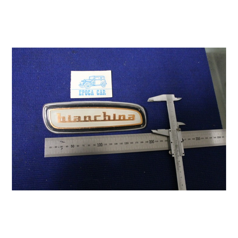 EMBLEM "BIANCHINA" FOR INSIDE   PLASTIC ON METAL CHROME