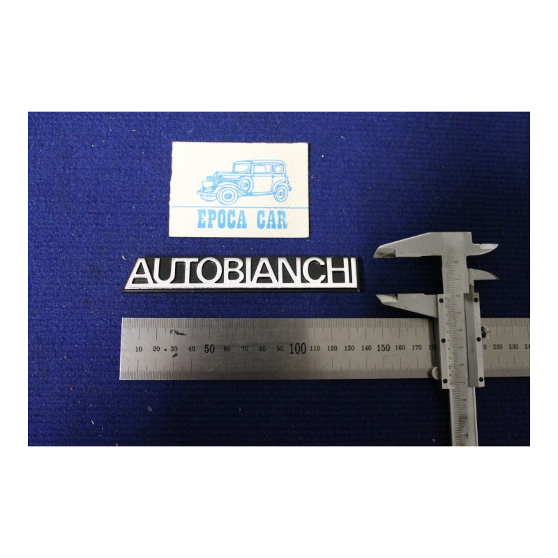 SCRITTA "AUTOBIANCHI"  METALLO CROMATO SU FONDO PLASTICA
