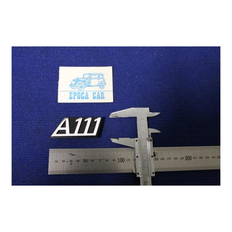 EMBLEM "A 111"   METAL CHROME IN BLACK BACKGROUND