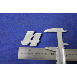 EMBLEM "J4"  METAL CHROME