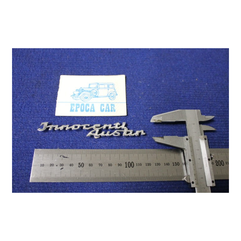 SCRITTA "INNOCENTI AUSTIN"  (CORSIVO)  METALLO CROMATO