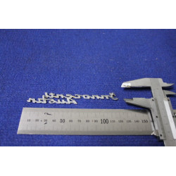 SCRITTA "INNOCENTI AUSTIN"  (CORSIVO)  METALLO CROMATO