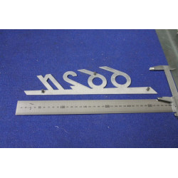 SCRITTA "662 N"  METALLO CROMATO