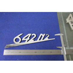 SCRITTA "642 N 2"  METALLO CROMATO