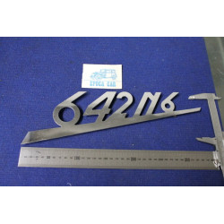 SCRITTA "642 N 6"  METALLO CROMATO