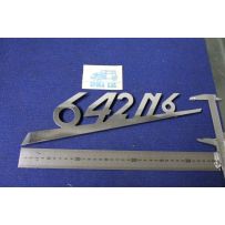EMBLEM "642 N 6"  METAL CHROME
