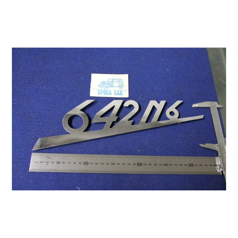 EMBLEM "642 N 6"  METAL CHROME