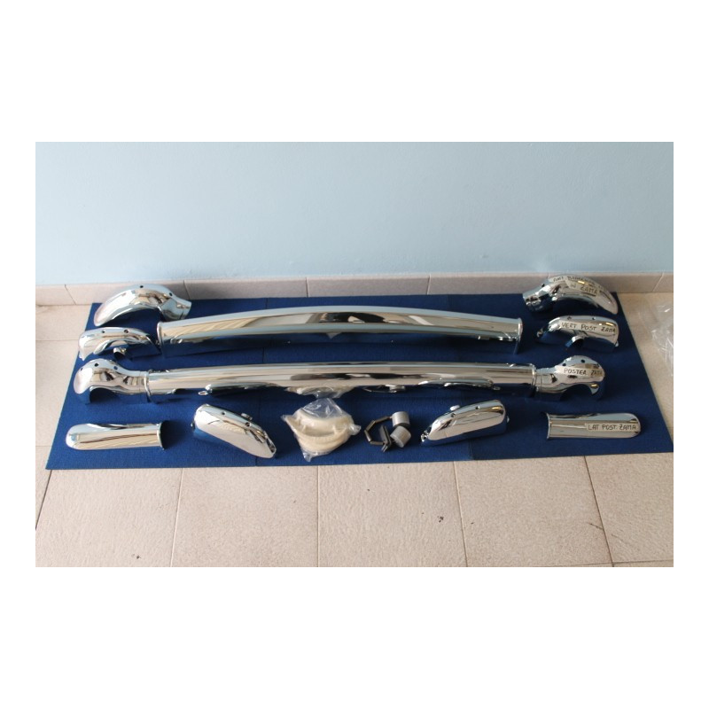 KIT PARAURTI ANT. E POST. CON ROSTRI IN OTTONE  GOMMINI BIANCHI, DISTANZIALI E SUPPORTI PER CABRIO E SPECIAL