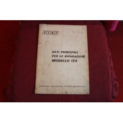 124  DATI PRINCIPALI PER LE RIPARAZIONI (1970)   (un pò sporco ma integro)