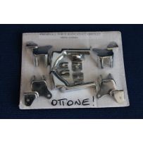 KIT (10 PEZZI ) TERMINALI PORTE E CAPOTE IN OTTONE CROMATO BIANCHINA CABRIO /TRASFORMABILE