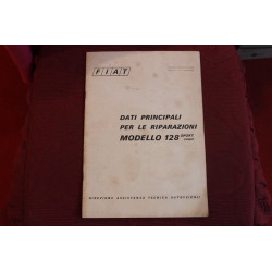 128 SPORT COUPE'    DATI PRINCIPALI PER LE RIPARAZIONI (1972)