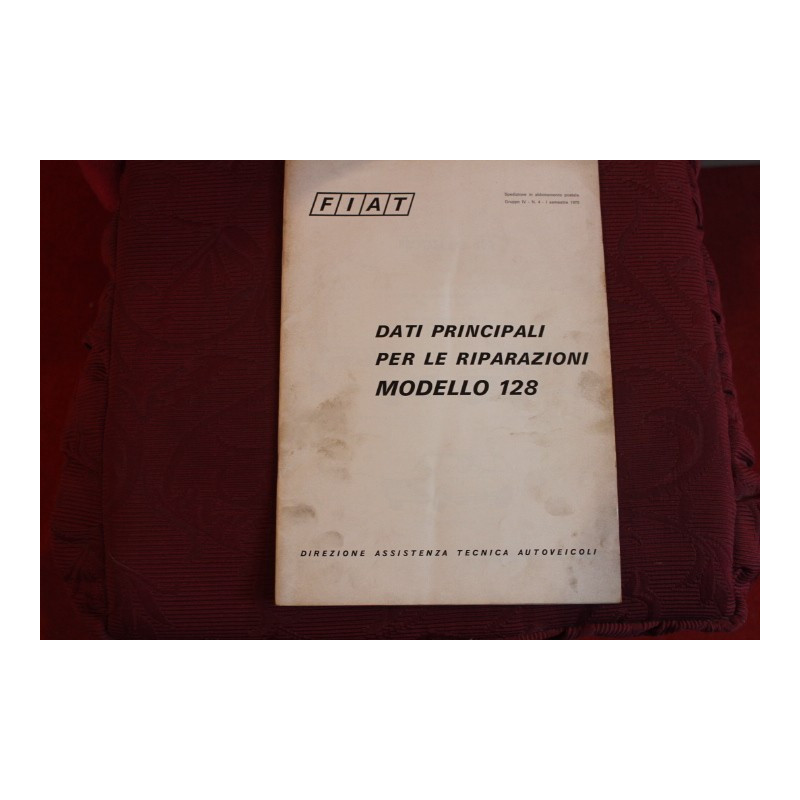 128 BERLINA     DATI PRINCIPALI PER LE RIPARAZIONI (1970)