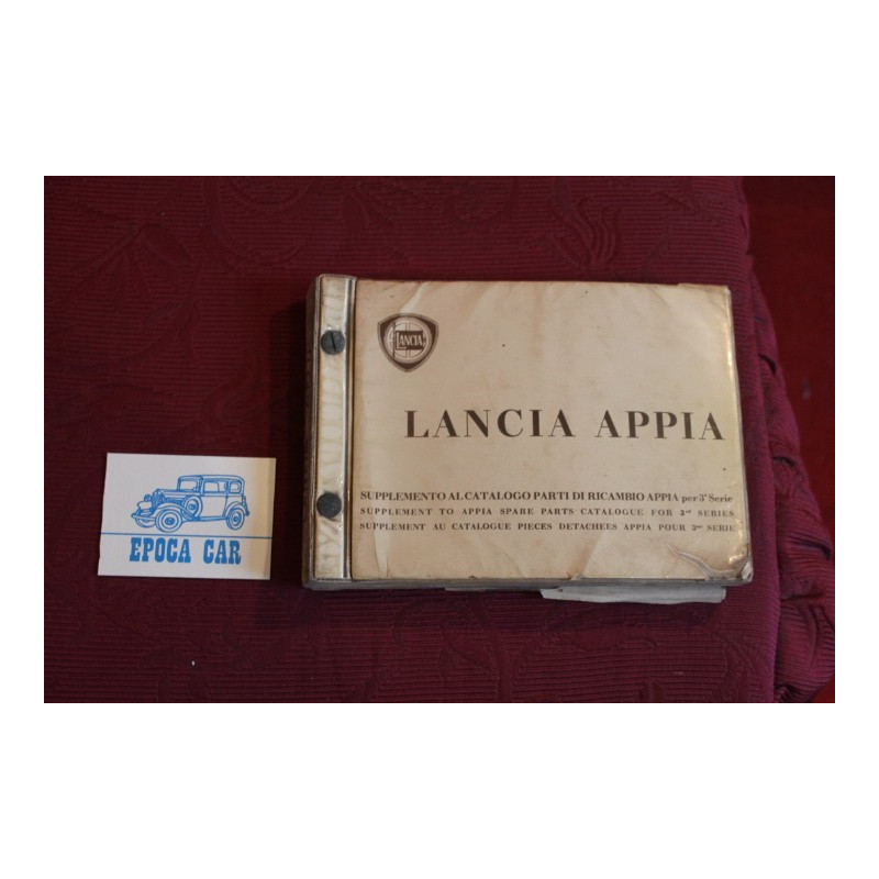 APPIA 3° SERIE     SUPPLEMENTO AL CATALOGO PARTI DI RICAMBIO 1961 copertina un pò sporca.