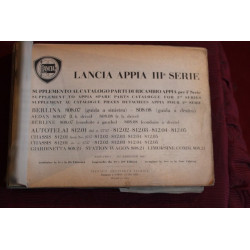 APPIA 3° SERIE     SUPPLEMENTO AL CATALOGO PARTI DI RICAMBIO 1961 copertina un pò sporca.