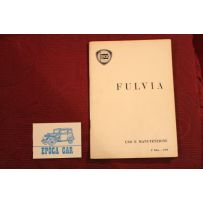FULVIA     LIBRETTO USO E MANUTENZIONE (3° EDIZIONE 1970)