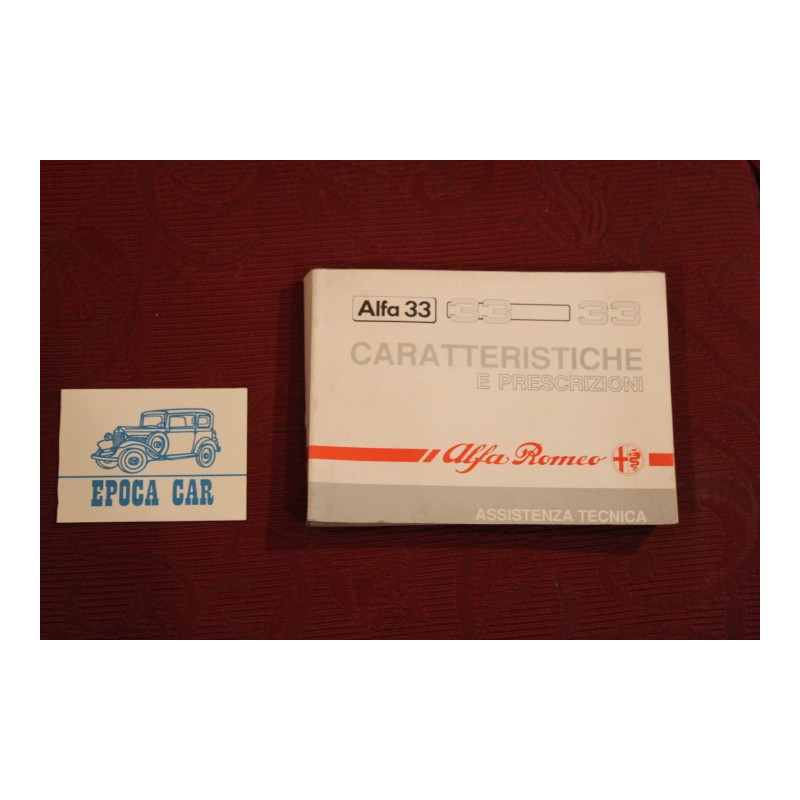 ALFA 33      CARATTERISTICHE E PRESCRIZIONI (1989) lievi aloni pagine interne