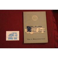 GIULIETTA  SEDAN  SPRINT  SPIDER     USE AND SERVICE BOOK (1958)
