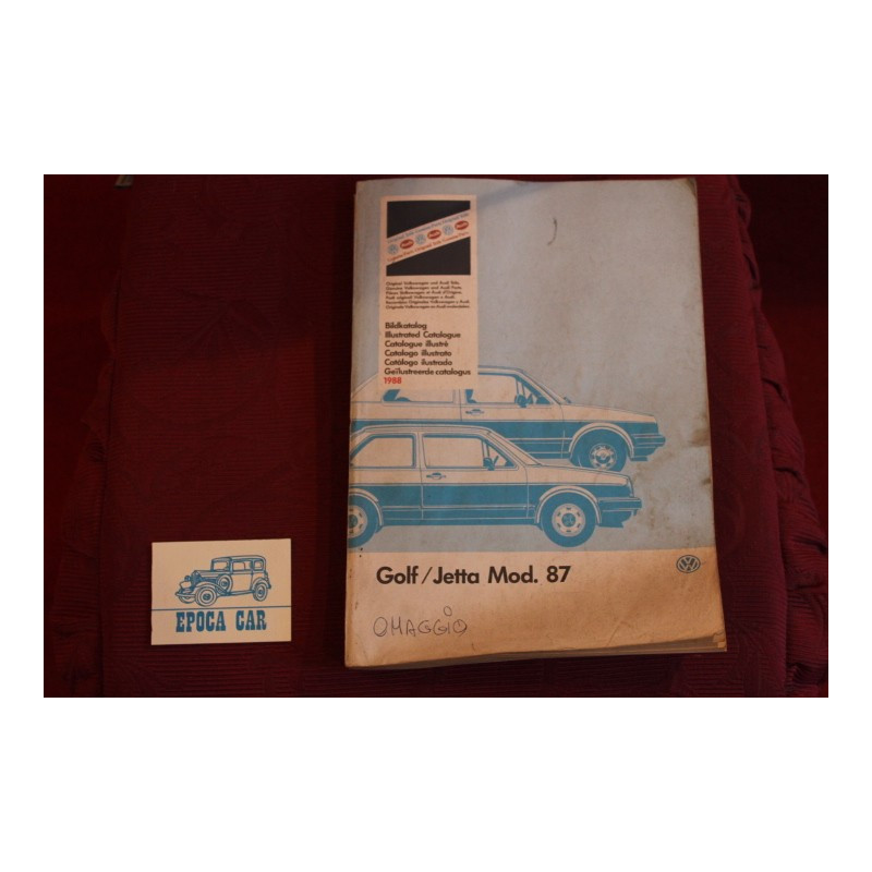 VOLKSWAGEN  GOLF / JETTA  MODELLI 1987   CATALOGO PARTI DI RICAMBIO (1988) MULTILINGUE copertina leggermente sporca