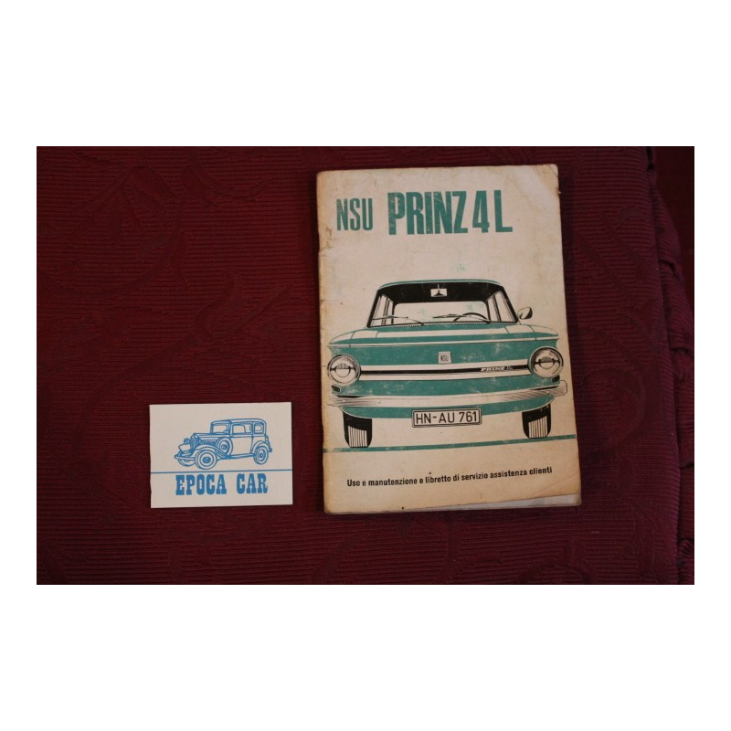 NSU PRINZ L     USE AND SERVICE BOOK   IN ITALIAN   some halo