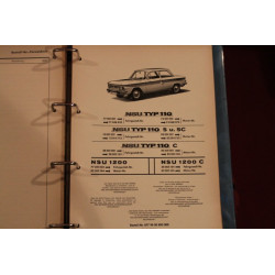 NSU PRINZ 1100 TT / NSU 110      CATALOGO PARTI DI RICAMBIO (1967) IN TEDESCO