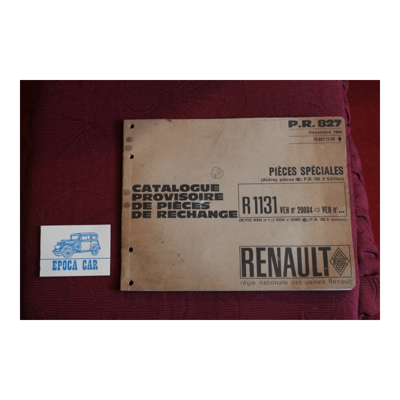 RENAULT FLORIDE E CARAVELL    (CATALOGO PROVVISORIO PEZZI DI RICAMBIO)(1964) MULTILINGUE
