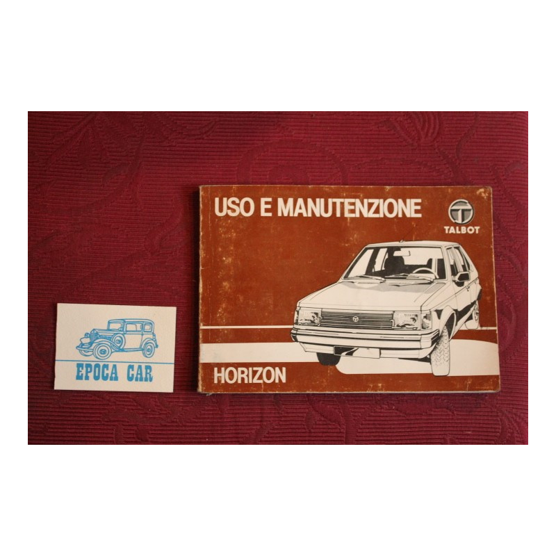 TALBOT HORIZON    LIBRETTO USO E MANUTENZIONE  IN ITALIANO