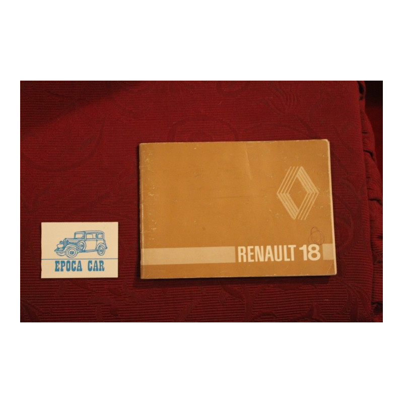 RENAULT 18    USE AND SERVICE BOOK   IN ITALIAN