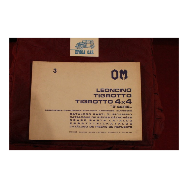 LEONCINO / TIGROTTO / TIGOTTO 4 X 4   CATALOGO PARTI DI RICAMBIO-CARROZZERIA buono stato