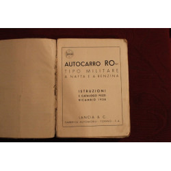 RO  MILITARY TRUCK  INSTRUCTION END SPARE PARTS CATALOGUE (1938) cover with defects, but inside good.