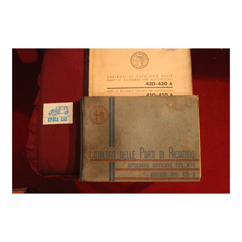 430 / 430A   CATALOGO PARTI DI RICAMBIO (1950)+ AGGIORNAMENTO,  copertina sporca, pagine ingiallite con qualche alone.
