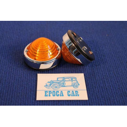COPPIA FANALINI FRECCE  ROTONDI BASE CROMATA METALLO X CODICE ATTALE STRADA (SPECIFICARE COLORE)